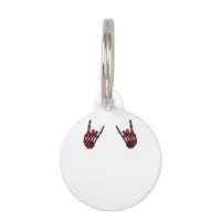 Skeleton Hand Heart Roll Red Classic Look Pet ID Tag