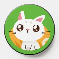 Adorable White Cat PopSocket