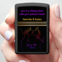 Women enjoying friendship in love zippo lighter