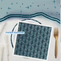 Art Deco Fan Pattern Blue  Napkins