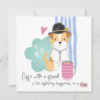 Funny Coffee Quote Cute Terrier Pal Any Occasion Card