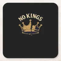 No Kings Minimal Clean Square Paper Coaster