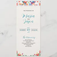 Mexican Fiesta Colorful Floral Modern Boda Wedding Program
