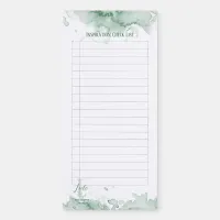 Green Watercolor Magnetic Checklist Magnetic Notepad