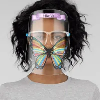 Sweet Chic Stylish Butterfly in Rainbow Colors Face Shield