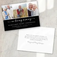 In Loving Memory | Black Photos Funeral Sympathy  Thank You Card