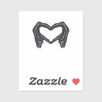 Hands Forming Skeleton Heart Hands Minimal Touch Sticker