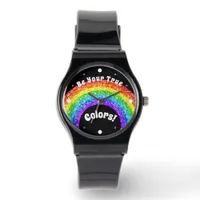 Rainbow Glitter Pride LGBT be your true colors Watch