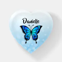 Pretty Blue Butterfly Personalized Paperweight