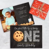 Milk and Cookies “One Sweet” First Birthday Photo  Invitation