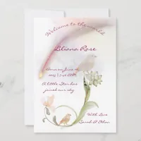 Watercolor Baby Birth Announcement card