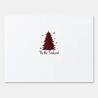 Tis The Season Red Plaid Christmas Tree Sign