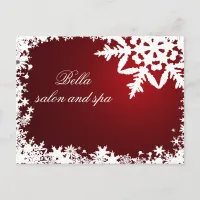 elegant red snowflakes business ThankYou Cards