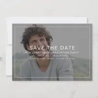 Simple Photo Overlay Border 2025 Graduation Save The Date