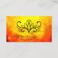 *~* Lotus Nebula Universe Gold Orange Galaxy Business Card