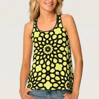 Yellow and Black Snowflake pattern Tank Top