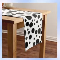 Black Polka Dots on White | Medium Table Runner