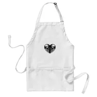 Skeleton Heart Hands Sign Halloween Costume Retro  Adult Apron