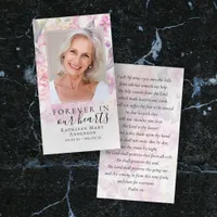 Forever in Our Hearts Floral Funeral Prayer Card