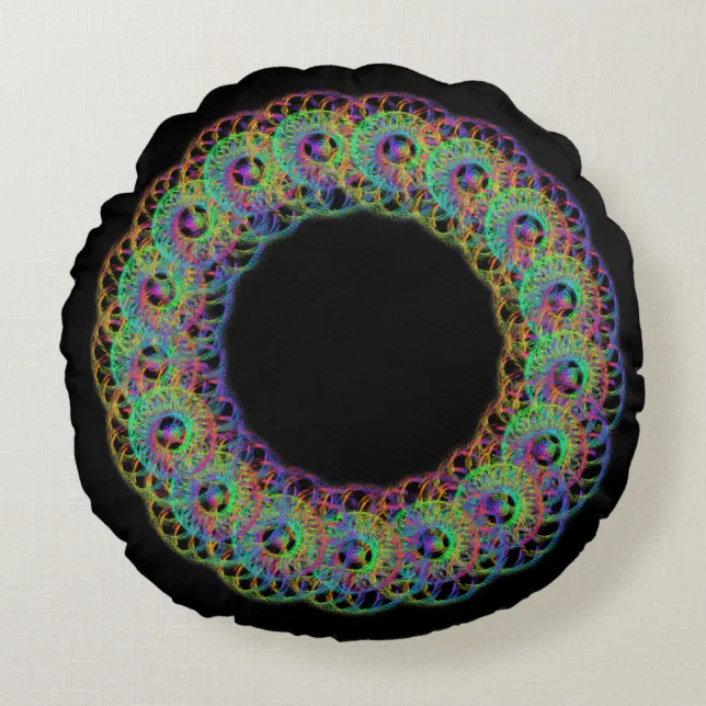 Multicolored turbins round pillow