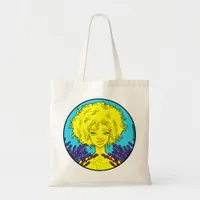 Teen Girl Gemini Afro Lavender Yellow Tote Bag