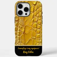 Unexpected beauty of a vibrant yellow snakeskin iPhone 16 pro max case