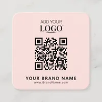 Modern Minimalist Professional Logo Trendy Pink Square Business Card