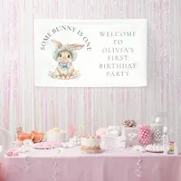 Some Bunny is One Welcome 1st Birthday Party Banner