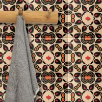 Ethnic Arabesque Symmetrical Geometric Pattern Ceramic Tile