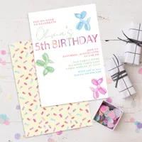 Pop On Over 5th Birthday Balloon Dog Invite