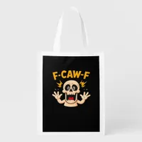 Halloween F-Caw-F Skull Grocery Bag