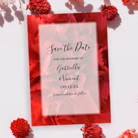 Red Floral Carnation Wedding Save the Date
