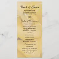 Yellow Rose Floral Wedding Program