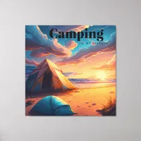 Camping is my Therapy | Digital Art Canvas Print