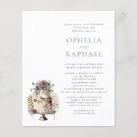 PAPER QR Code Bohemian Wedding Cake Blue Invite