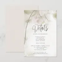 Wedding Details Pink Blush Peach Blossoms Invitation