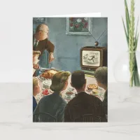 Vintage Football Thanksgiving Dinner Holiday Card