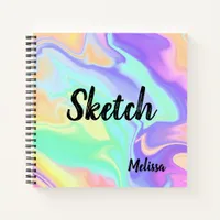 Colorful Abstract Monogram Sketchbook Notebook