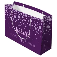 40th birthday purple pink name diamonds large gift bag