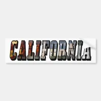 California Picture Text Bumper Sticker