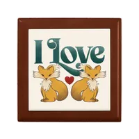 I Love Foxes Cute Heart Gift Box