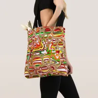 Retro Bubbles Digital Art Tote Bag