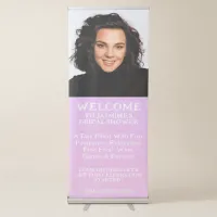 Stylish Pink And Lilac Bridal Shower Welcome Retractable Banner