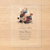 Transparent Wine Tasting Bridal Shower Acrylic Invitations