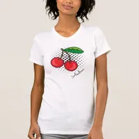 Red Cherries Retro Popart Halftone Fruit T-Shirt