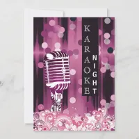 Pink Sweet 16 karaoke night party Invitation