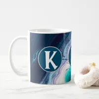 Abstract Ocean Monogram Coffee Mug