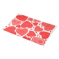 Fancy Red Hearts and Dots Cloth Placemat