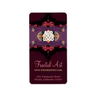 Delicate Pink Purple Fractal Artistry Vertical Label