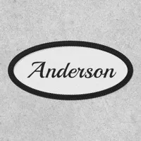 Custom Personalized Name Black Oval Patch